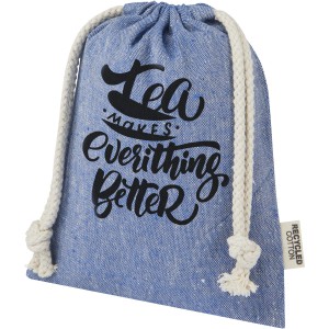 Pheebs 150 g/m2 GRS recycled cotton gift bag small 0.5L, Heather blue (Pouches, paper bags, carriers)