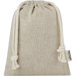 Pheebs 150 g/m2 GRS recycled cotton gift bag small 0.5L, Heather natural (Pouches, paper bags, carriers)