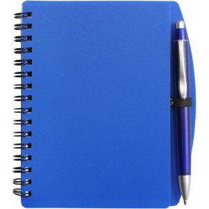 PP notebook with ballpen Kimora, blue (Notebooks)