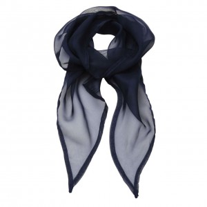 'COLOURS COLLECTION' PLAIN CHIFFON SCARF, Navy, U