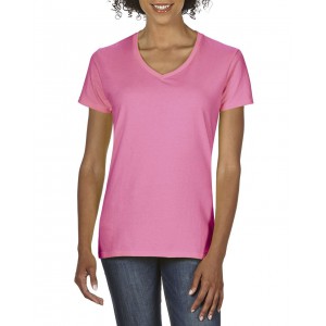 PREMIUM COTTON(r) LADIES' V-NECK T-SHIRT, Azalea (T-shirt, 90-100% cotton)