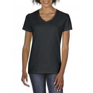 PREMIUM COTTON(r) LADIES' V-NECK T-SHIRT, Black (T-shirt, 90-100% cotton)