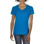 PREMIUM COTTON(r) LADIES' V-NECK T-SHIRT, Sapphire