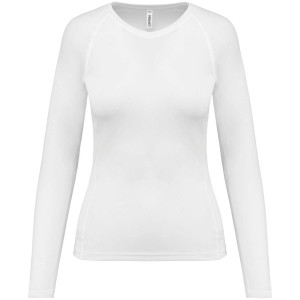 LADIES' LONG-SLEEVED SPORTS T-SHIRT, White