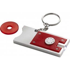 PS key holder with coin Madeleine, red (Keychains)