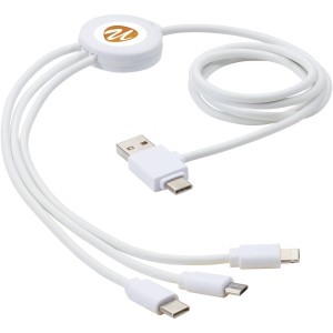 Pure 5-in-1 charging cable with antibacterial additive, Whit (Eletronics cables, adapters)