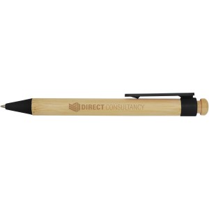 Rattan bamboo and recycled plastic ballpoint pen (black ink) (Wooden, bamboo, carton pen)