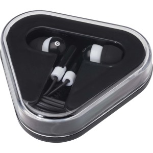 Rebel earbuds with recycled plastic storage box, Solid black (Earphones, headphones)