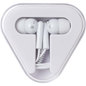 Rebel earbuds with recycled plastic storage box, White (Earphones, headphones)