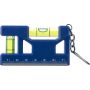 Recycled ABS spirit level keychain Indira, cobalt blue