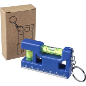 Recycled ABS spirit level keychain Indira, white (Keychains)