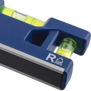 Recycled ABS spirit level keychain Indira, white (Keychains)