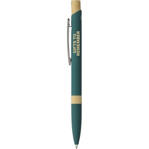 Recycled aluminium ballpen Calandra, green (Metallic pen)