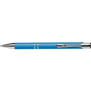 Recycled aluminium ballpen Kamari, light blue (Metallic pen)