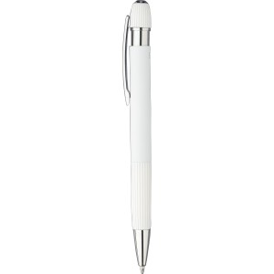 Recycled aluminium ballpen Mael, white (Metallic pen)