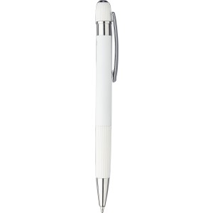Recycled aluminium ballpen Mael, white (Metallic pen)