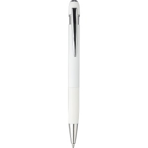 Recycled aluminium ballpen Mael, white (Metallic pen)
