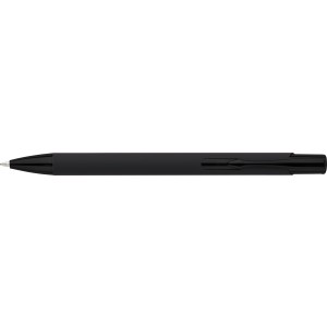 Recycled aluminium rubberized ballpen Anisa, black