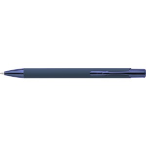 Recycled aluminium rubberized ballpen Anisa, blue