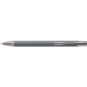 Recycled aluminium rubberized ballpen Anisa, grey