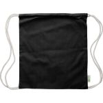 Recycled cotton drawstring bag Joy, Black (1039470-01)