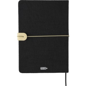 Recycled felt notebook (A5) Dario, black (Notebooks)