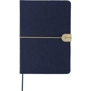 Recycled felt notebook (A5) Dario, blue (Notebooks)