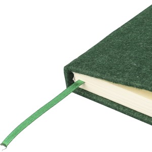 Recycled felt notebook (A5) Dario, green (Notebooks)