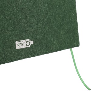 Recycled felt notebook (A5) Dario, green (Notebooks)