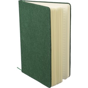 Recycled felt notebook (A5) Dario, green (Notebooks)