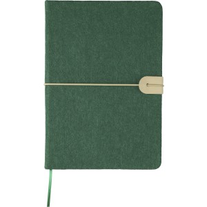 Recycled felt notebook (A5) Dario, green (Notebooks)