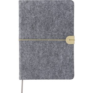 Recycled felt notebook (A5) Dario, grey (Notebooks)
