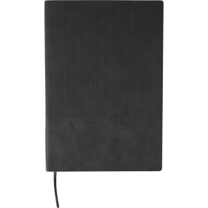 Recycled PU notebook (A5) Elian, black (Notebooks)