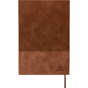 Recycled PU notebook (A5) Elian, brown (Notebooks)