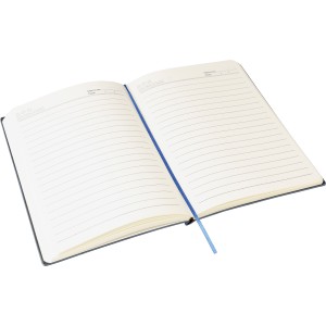 Recycled PU notebook (A5) Elian, light blue (Notebooks)