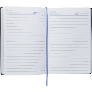 Recycled PU notebook (A5) Elian, light blue (Notebooks)