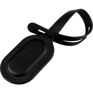 Recycled PU tag Kaia, black (Keychains)