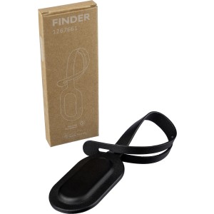 Recycled PU tag Kaia, black (Keychains)