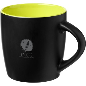 Riviera 340 ml ceramic mug, solid black,Lime (Mugs)