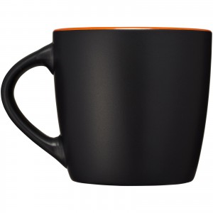 Riviera 340 ml ceramic mug, solid black,Orange (Mugs)