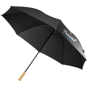 Romee 30'' windproof recycled PET golf umbrella, Solid black (Golf umbrellas)