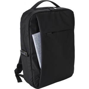 RPET (300D) laptop backpack Jesse, black (Backpacks)