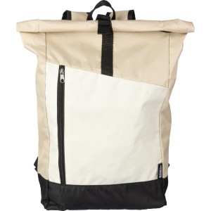 rPET (600D) roll-top backpack Marlene, beige (Backpacks)