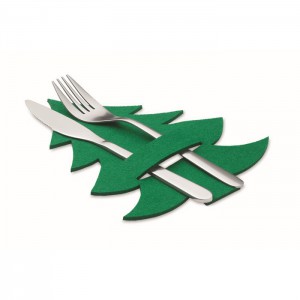 RPET felt cutlery holder set, Green (Decorations)