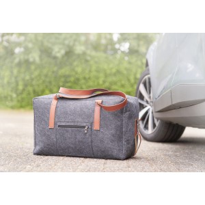 RPET felt travel bag Natalie, light grey (Travel bags)