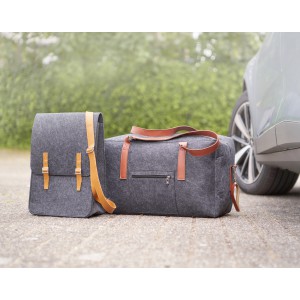 RPET felt travel bag Natalie, light grey (Travel bags)