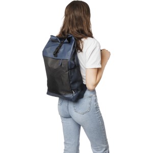 rPET polyester (600D) roll-top backpack Yani, blue (Backpacks)