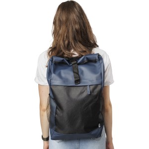 rPET polyester (600D) roll-top backpack Yani, blue (Backpacks)