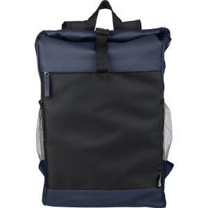rPET polyester (600D) roll-top backpack Yani, blue (Backpacks)
