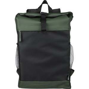 rPET polyester (600D) roll-top backpack Yani, green (Backpacks)